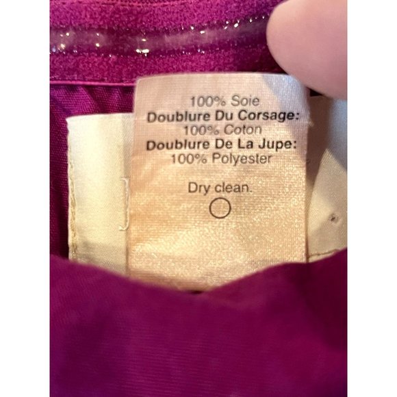 J. Crew Women's Dress Silk Chiffon Strapless Formal Raspberry Magenta Size 4 - Picture 8 of 8